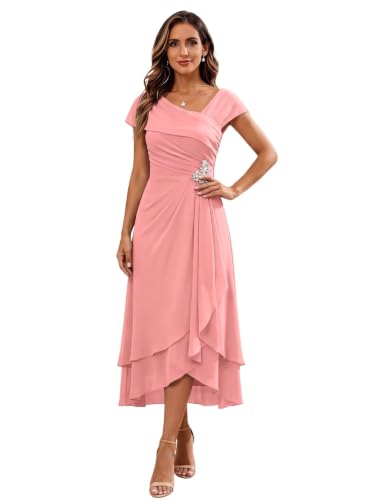 Mother of The Groom Wedding Dress V Neck Chiffon Women Formal Evening Dress