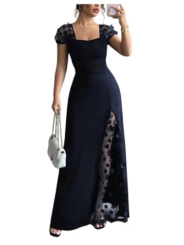 GORGLITTER Women's Organza Formal Cocktail Gothic Birthday Prom Maxi Dress
