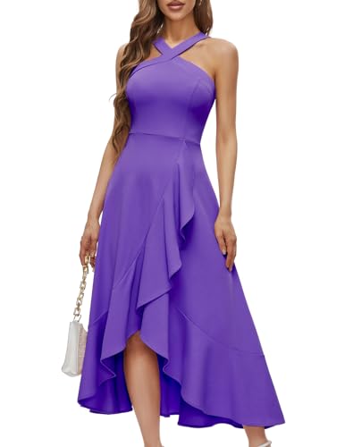Bbonlinedress Summer Cocktail Wedding Guest Dress Lavender XL