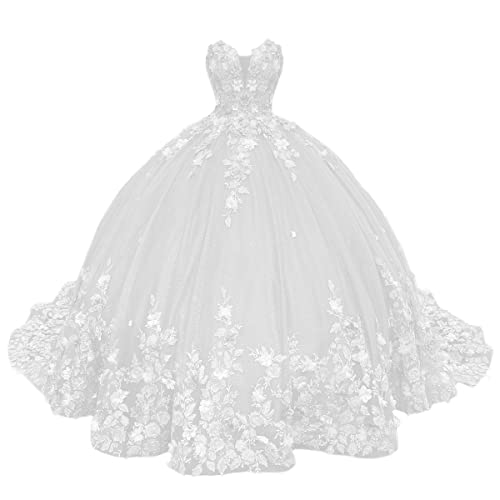 Zhangyo White Sweet 15 16 Quinceanera Dresses Ball Gown for Guests Puffy