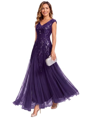 Ever-Pretty Women's Maxi Formal Gowns Sequin Mother of the Bride Dresses