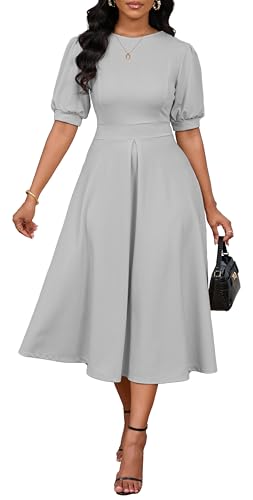 Church Dress for Women Gray Casual Work Elegant Formal A Line Long Dresses