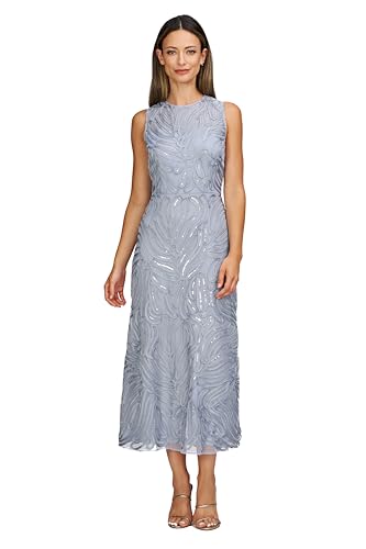JS Collections Cassandra Soutache Party Dress Ash Blue