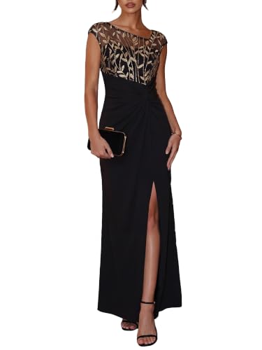 Ever-Pretty Women's Maxi Sequin Ruched Formal Mother of the Bride Dresses