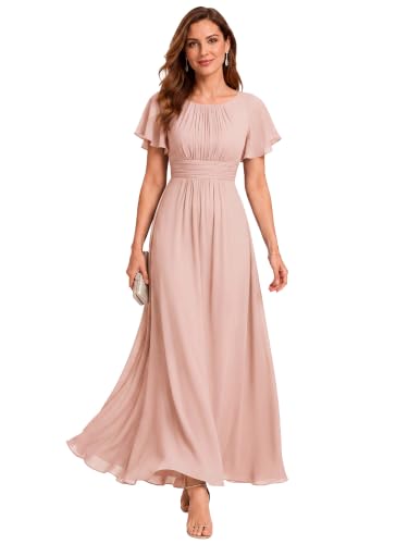 Ever-Pretty Women's Chiffon Formal Dress Mother of the Bride Dresses Pink