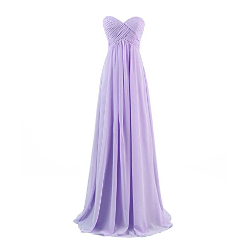 Lemai Sweetheart Pleats Long A Line Corset Formal Women Prom Bridesmaid Dresses Lilac US20W