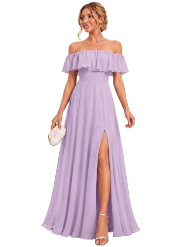 Ever-Pretty Women's Off Shoulder Chiffon Formal Bridesmaid Dresses
