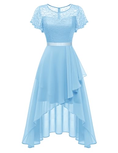 Wedtrend Women's Light Blue Bridesmaid Dress Flutter Sleeve Prom Dresses 2026 Bridal Shower Semi Formal Dresses for Teens Reception Dress for Bride WT0303 LightBlue M