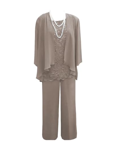 Taupe Mother of The Bride Dress Lace Evening Gowns for Wedding US6