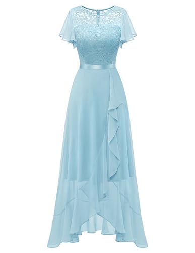 BeryLove Women Formal Wedding Guest Elegant Bridesmaid Dresses LightBlue L