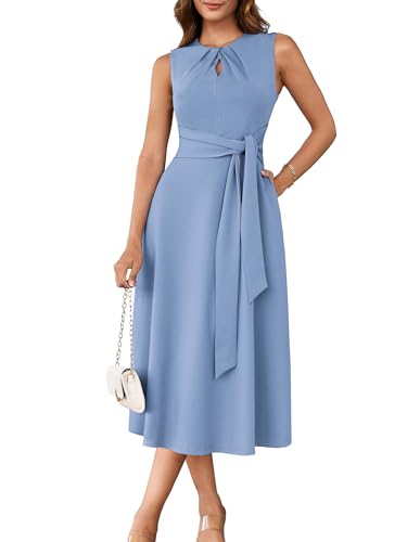 GRACE KARIN Women Midi Dresses Elegant Wedding Guest Dresses with Pockets