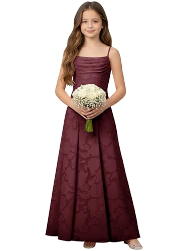 WDCVGTR Cowl Neck Flower Girl Dress Burgundy Wedding Size 6