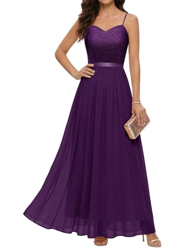 Women's 2026 Cocktail Dress, Formal Wedding Guest Long Dress Grape M