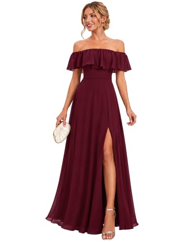 Ever-Pretty Women's Off Shoulder Chiffon Formal Bridesmaid Dresses