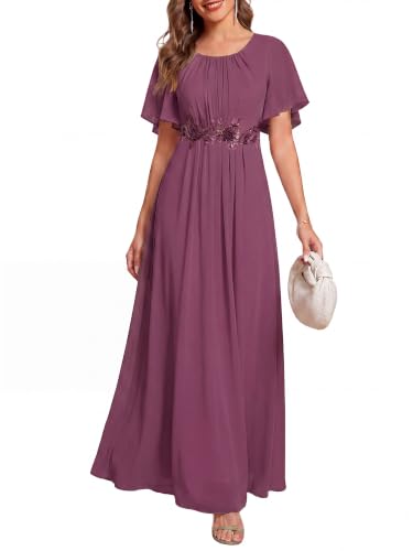 Ever-Pretty Women's Applique Chiffon Formal Wedding Guest Dresses