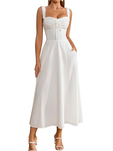 KUTUMAI Women Summer Floral Corset Midi Wedding Guest Engagement Dress