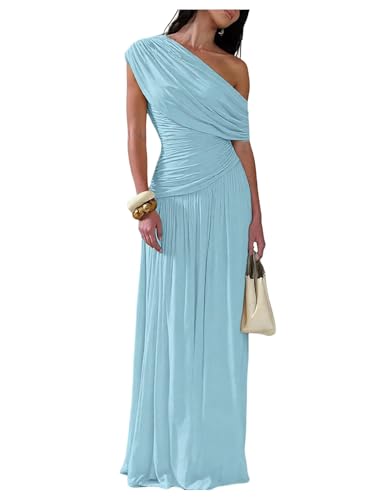 GORGLITTER Women's Bridesmaid Dresses One Off The Shoulder Formal Dresses