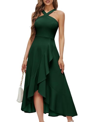 Bbonlinedress Halter Cocktail Prom Formal Wedding Guest Dress Dark Green XL