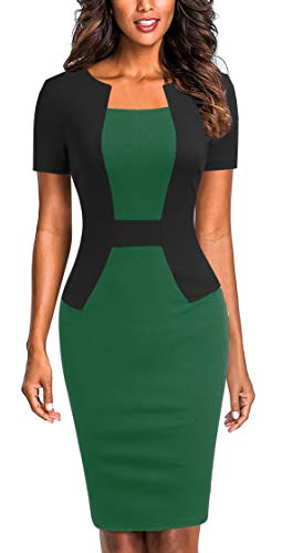 Mmondschein Women's Vintage Cocktail Office Sheath Pencil Business Church Dress L Green