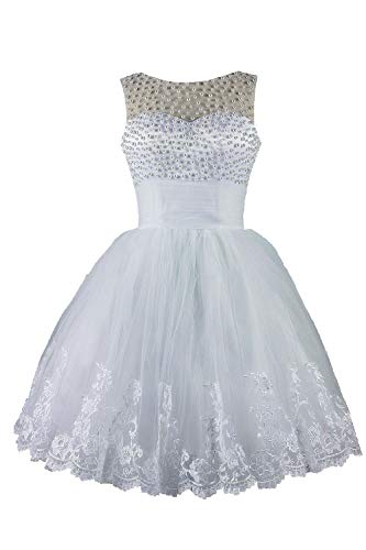 CharmingBridal Ball Gown Homecoming White Wedding Party Dress Short Prom Dress