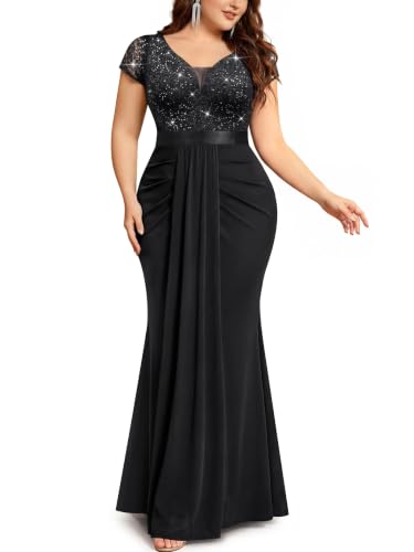 MISSMAY Women's Plus Size Formal Bridesmaid Mermaid Evening Gowns Dresses