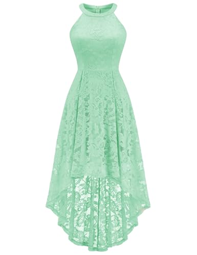 Dressystar Women Halter Lace Wedding Guest Cocktail Formal Dress Mint L