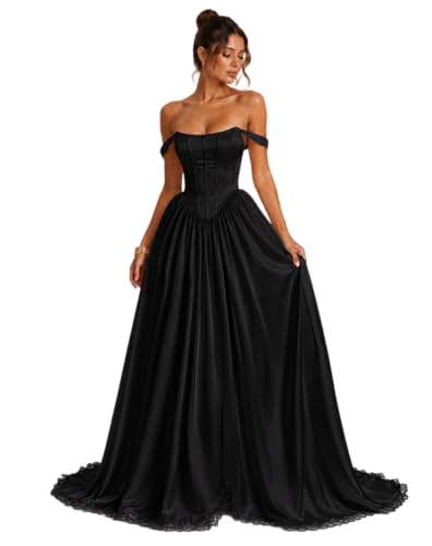 EDECPBM Vintage Gothic Wedding Dress for Women Victorian Lace Bridal Gown