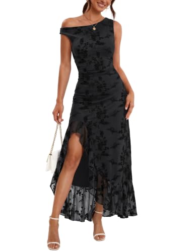 LILLUSORY Womens Wedding Guest Fall Off Shoulder Cocktail Formal Dresses