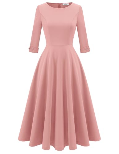 A-Line Tea Party Dress for Women Wedding Guest Cocktail Dresses Blush L