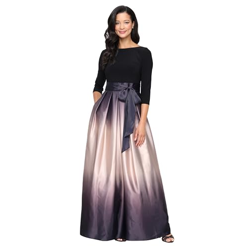 S.L. Fashions Women's Long Satin Mother of the Bride Dress with Pockets, Formal Party Gown