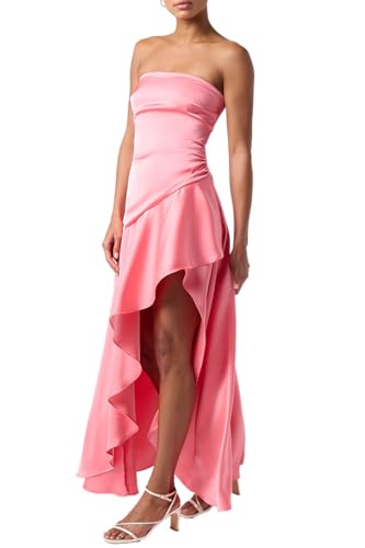 Lulus Mikey Strapless Women's Wedding Guest Maxi Dress, Coral, Large