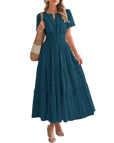 BTFBM Womens Summer 2026 Casual Maxi Dresses Lightweight Short Sleeve Dress