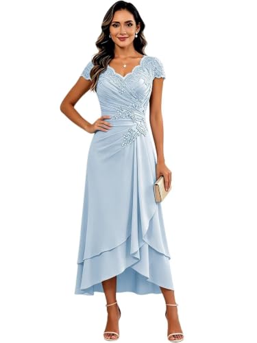 Mother of The Bride Dress for Beach Wedding Light Blue Evening Dresses US 16