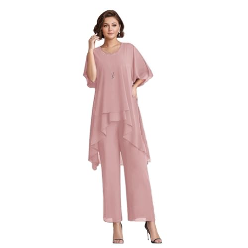 Mother of Bride Pantsuits for Womens Wedding 2 Pcs Outfits Cocktail Pant Suits Dressy Evening Prom Blush