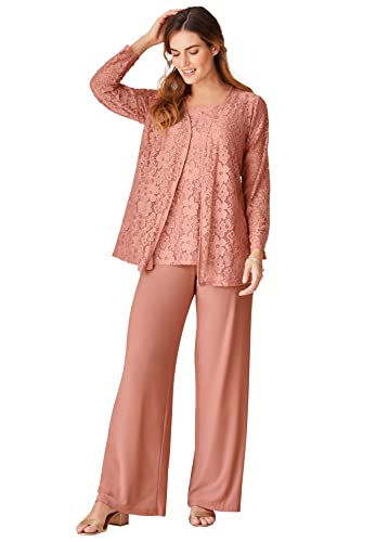 Woman Within 3-Piece Lace Jacket/Tank/Pant Set