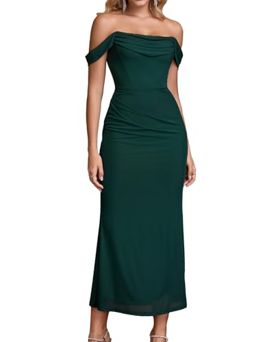 GLNEGE Off the Shoulder Corset Wedding Guest Cocktail Formal Dresses