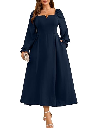RWJ Womens Plus Size Cocktail Dress for Wedding Guest Fall Navy Blue 3XL