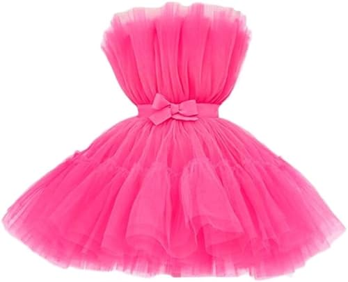 FTBY Women's Short Homecoming Dresses Ruffles Tulle Cocktail Party Gown style2 Hot Pink-6