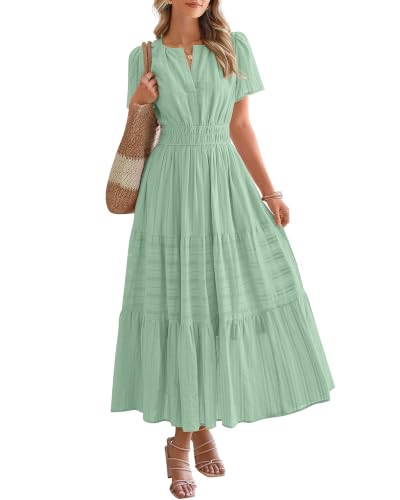 BTFBM Womens Summer 2026 Casual Maxi Dresses Lightweight Short Sleeve Dress