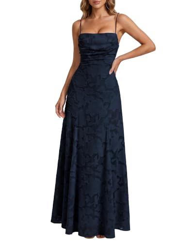 Women Floral A-Line Dresses Backless Sling Wedding Guest Prom Maxi Dress