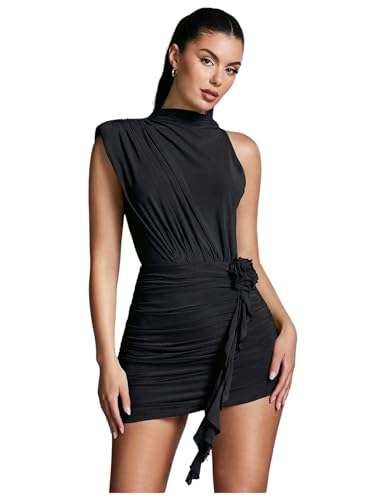 GORGLITTER Women's Asymmetrical Going Out Birthday Cocktail Prom Mini Dress
