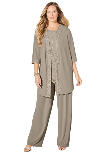 Catherines Lace Gala 3-Piece Pant Suit