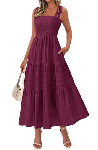 BTFBM Womens Summer 2026 Casual Maxi Dresses Boho Spaghetti Strap Dress