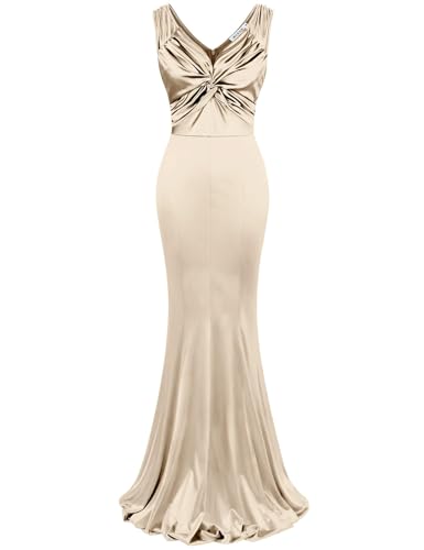 MUXXN Women's Vintage 50s Ballgowns Civil Wedding Elegant Courthouse Dresses Champagne