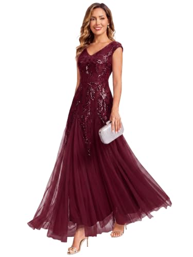 Ever-Pretty Women's Maxi Formal Gowns Sequin Mother of the Bride Dresses