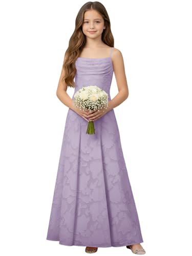 WDCVGTR Cowl Neck Flower Girl Dress Lavender Wedding Size 6