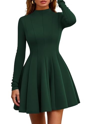 PRETTYGARDEN Fall Dresses for Women Long Sleeve Flowy Mini Homecoming Dress