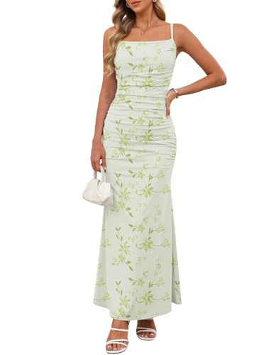 Zelroxa Women Green Summer Floral Wedding Body con Backless Maxi Dress