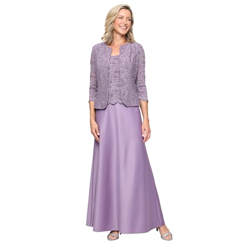 Alex Evenings Women's Two Piece Mother of The Bride Dress with Lace Jacket