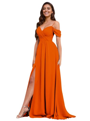 SSXUONB Terracotta Off Shoulder Bridesmaid Dress Women Formal Dresses 16W